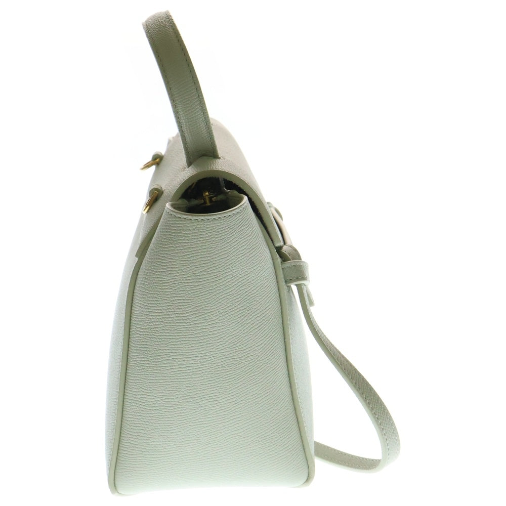 CELINE(セリーヌ) ベルトバッグ ナノ 2WAYバッグ ショルダーバッグ ハンドバッグ ライトグリーン ゴールド金具 ヴェールドー レザー