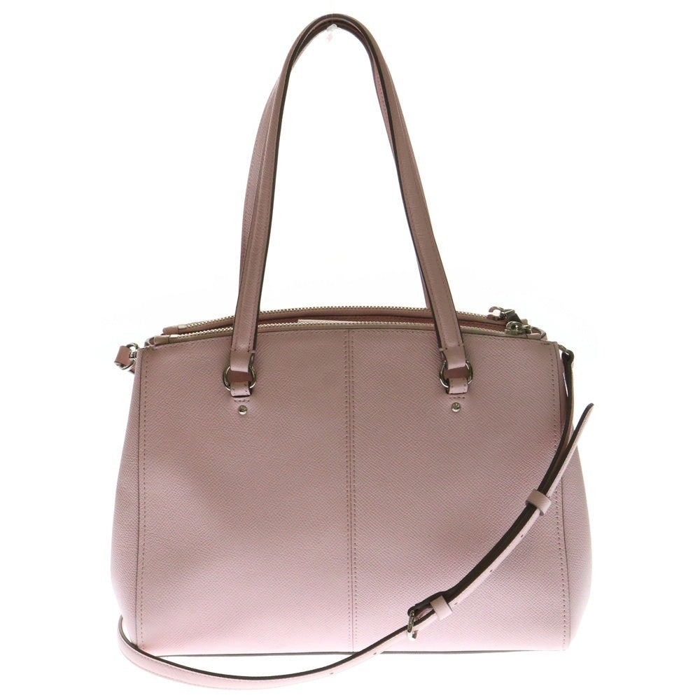 COACH(コーチ) ロゴプレート PVC レザー 2WAY ハンド ショルダーバッグ シルバー金具 ピンク レディース 36882