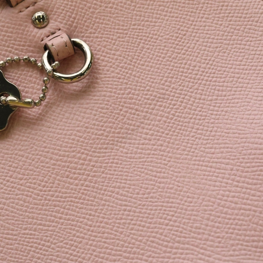 COACH(コーチ) ロゴプレート PVC レザー 2WAY ハンド ショルダーバッグ シルバー金具 ピンク レディース 36882