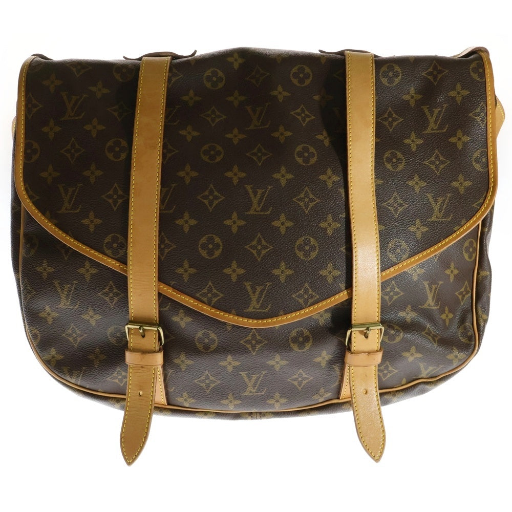 LOUIS VUITTON(ルイヴィトン) モノグラム ソミュールGM ショルダーバッグ 斜め掛けバッグ ブラウン ゴールド金具 M42252