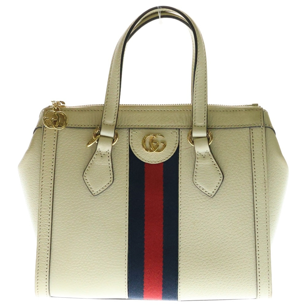 GUCCI(グッチ) オフィディア 2wayバッグ ショルダーバッグ ハンドバッグ ミニトートバッグ ゴールド金具 ホワイト レザー 719882