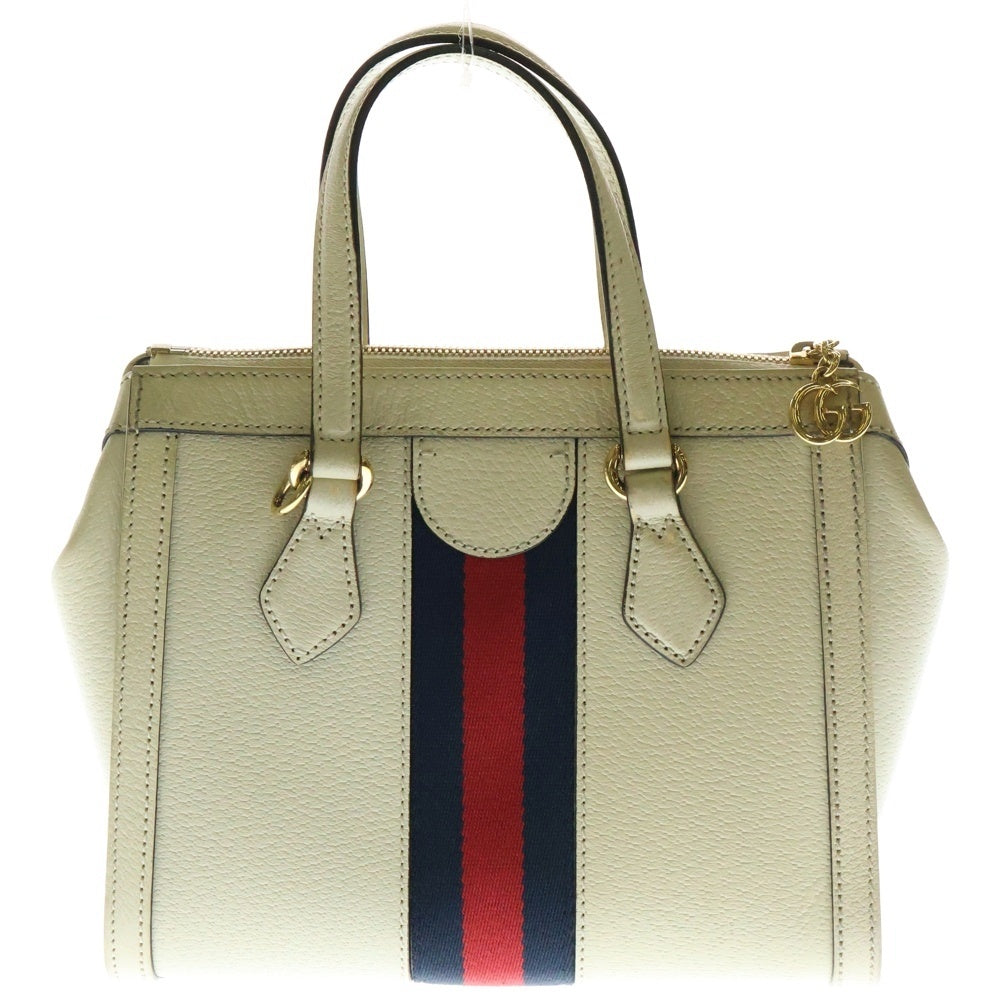 GUCCI(グッチ) オフィディア 2wayバッグ ショルダーバッグ ハンドバッグ ミニトートバッグ ゴールド金具 ホワイト レザー 719882