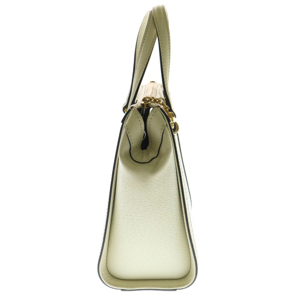 GUCCI(グッチ) オフィディア 2wayバッグ ショルダーバッグ ハンドバッグ ミニトートバッグ ゴールド金具 ホワイト レザー 719882