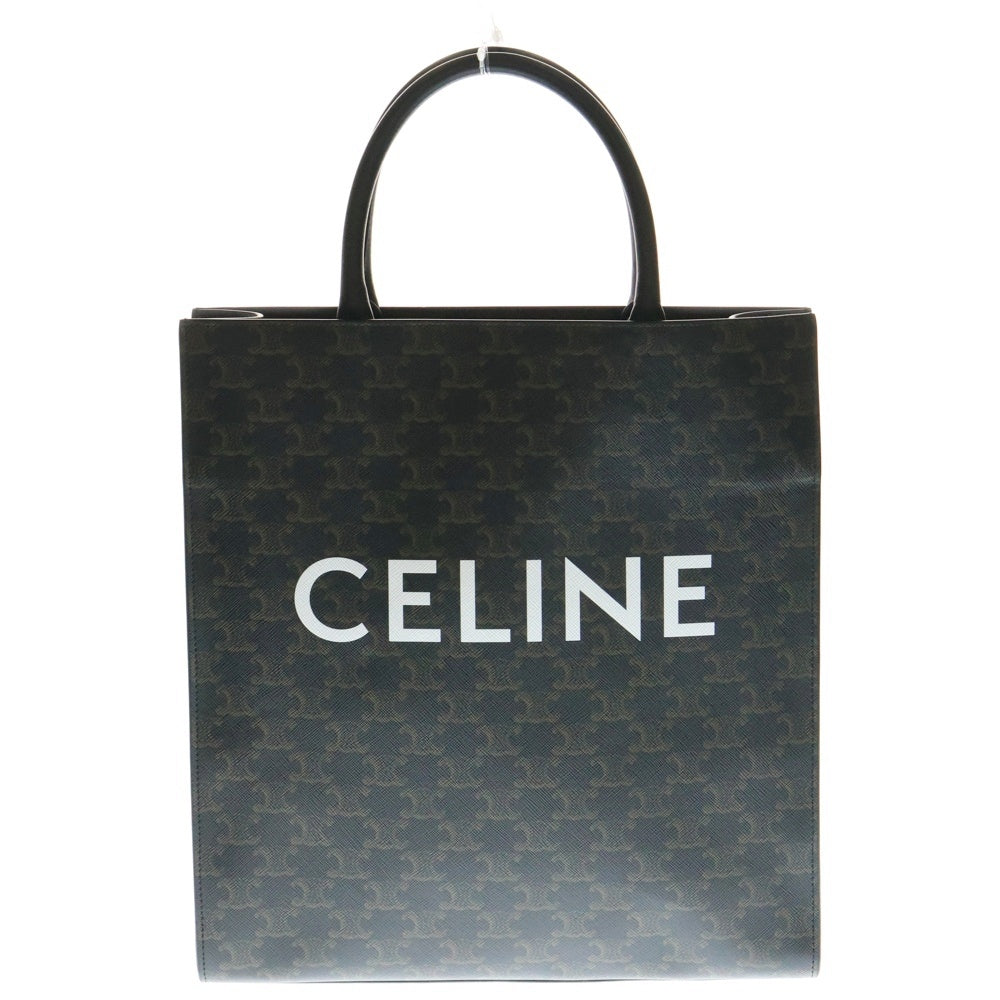CELINE(セリーヌ) トリオンフ ミディアム バーティカルカバ 2WAYバッグ トートバッグ ハンドバッグ ショルダーバッグ ブラック ゴールド金具 PVC