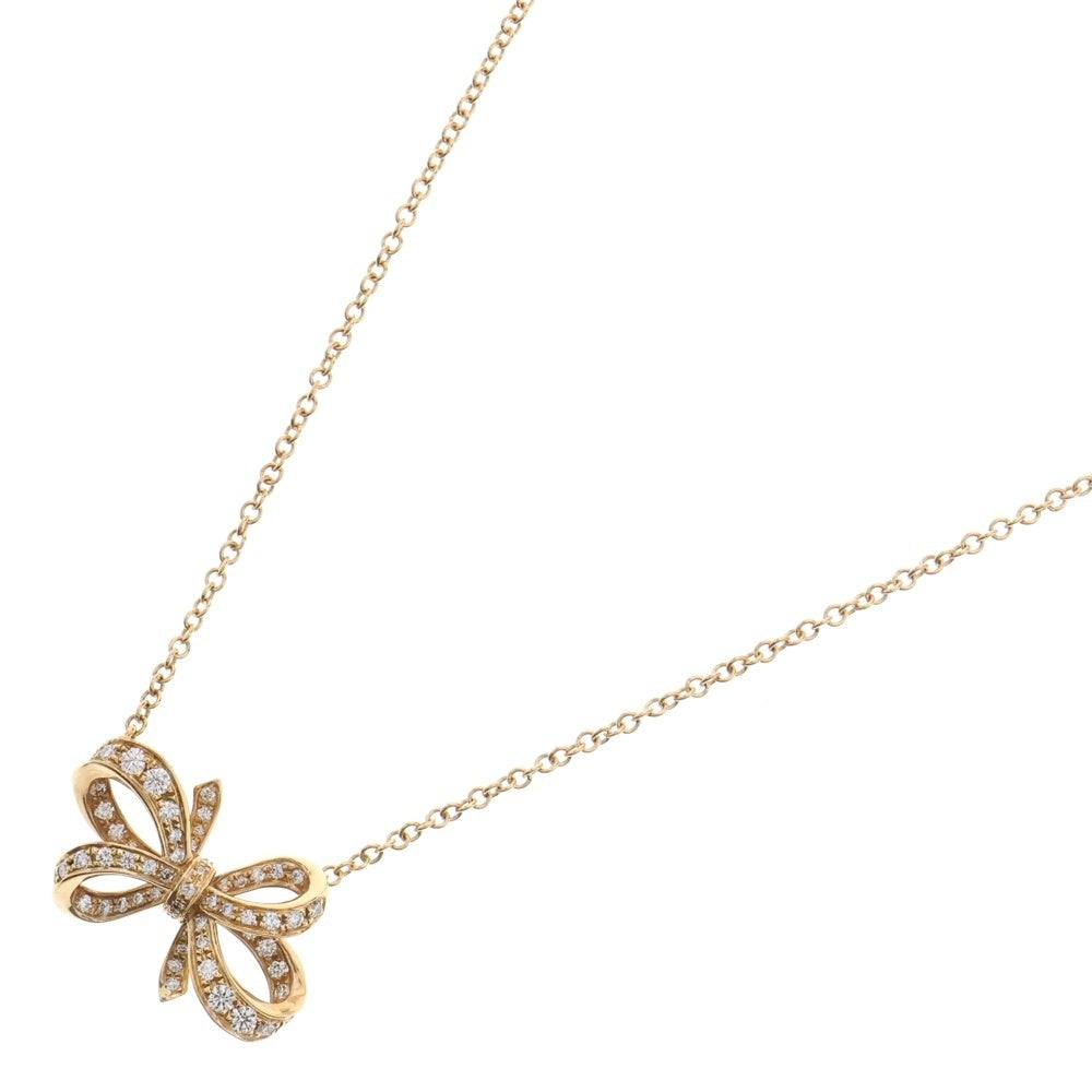 TIFFANY&Co(ティファニー) ボウ リボン ダイヤモンド ネックレス Au750PG ピンクゴールド ジュエリー アクセサリー