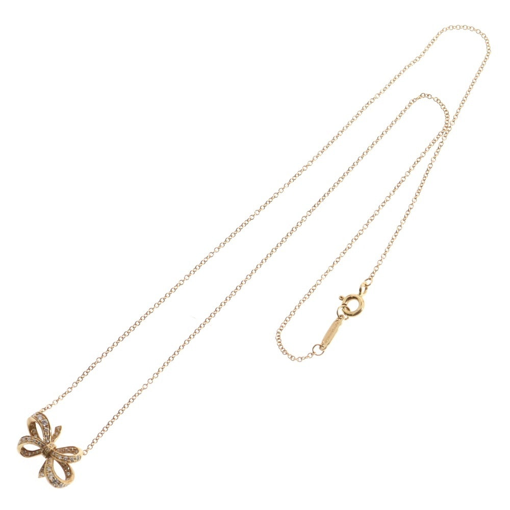 TIFFANY&Co(ティファニー) ボウ リボン ダイヤモンド ネックレス Au750PG ピンクゴールド ジュエリー アクセサリー
