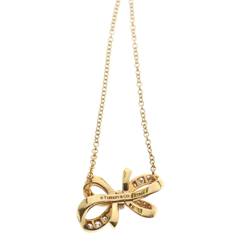 TIFFANY&Co(ティファニー) ボウ リボン ダイヤモンド ネックレス Au750PG ピンクゴールド ジュエリー アクセサリー