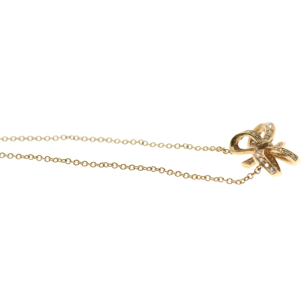 TIFFANY&Co(ティファニー) ボウ リボン ダイヤモンド ネックレス Au750PG ピンクゴールド ジュエリー アクセサリー