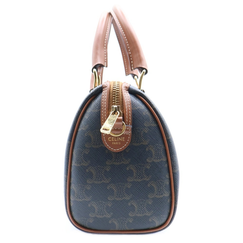 CELINE(セリーヌ) トリオンフ スモール 2wayバッグ ショルダーバッグ ハンドバッグ ミニボストン ブラウン レザー