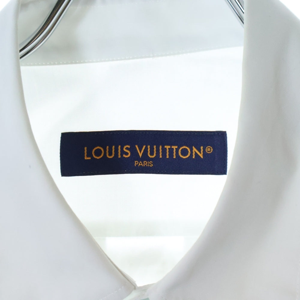 LOUIS VUITTON(ルイヴィトン) 23AW ロゴプリント クリアボタン レギュラーカラー ロングスリーブ 長袖シャツ ホワイト RM232Q ZJ9 HPS52W