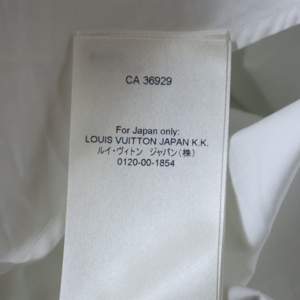 LOUIS VUITTON(ルイヴィトン) 23AW ロゴプリント クリアボタン レギュラーカラー ロングスリーブ 長袖シャツ ホワイト RM232Q ZJ9 HPS52W