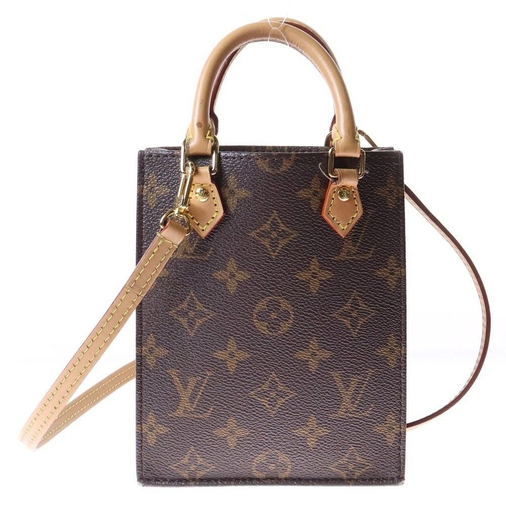 LOUIS VUITTON(ルイヴィトン) モノグラム プティットサックプラ 2WAY レザーハンドバッグ ショルダーバッグ ブラウン M81295