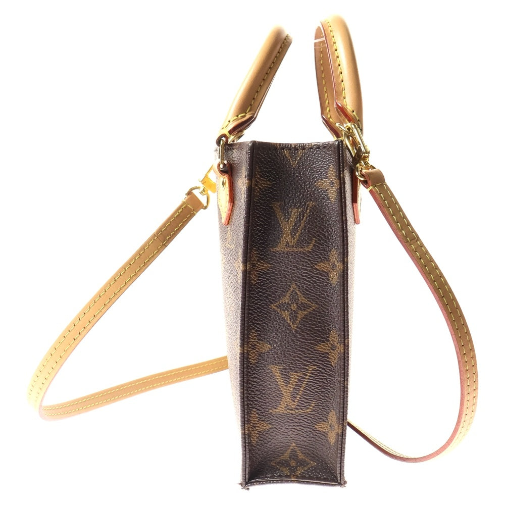 LOUIS VUITTON(ルイヴィトン) モノグラム プティットサックプラ 2WAY レザーハンドバッグ ショルダーバッグ ブラウン M81295