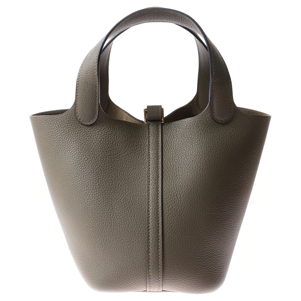 HERMES(エルメス) ピコタンロックPM トリヨンクレマンス ビスキュイ レザーハンドバッグ W刻印