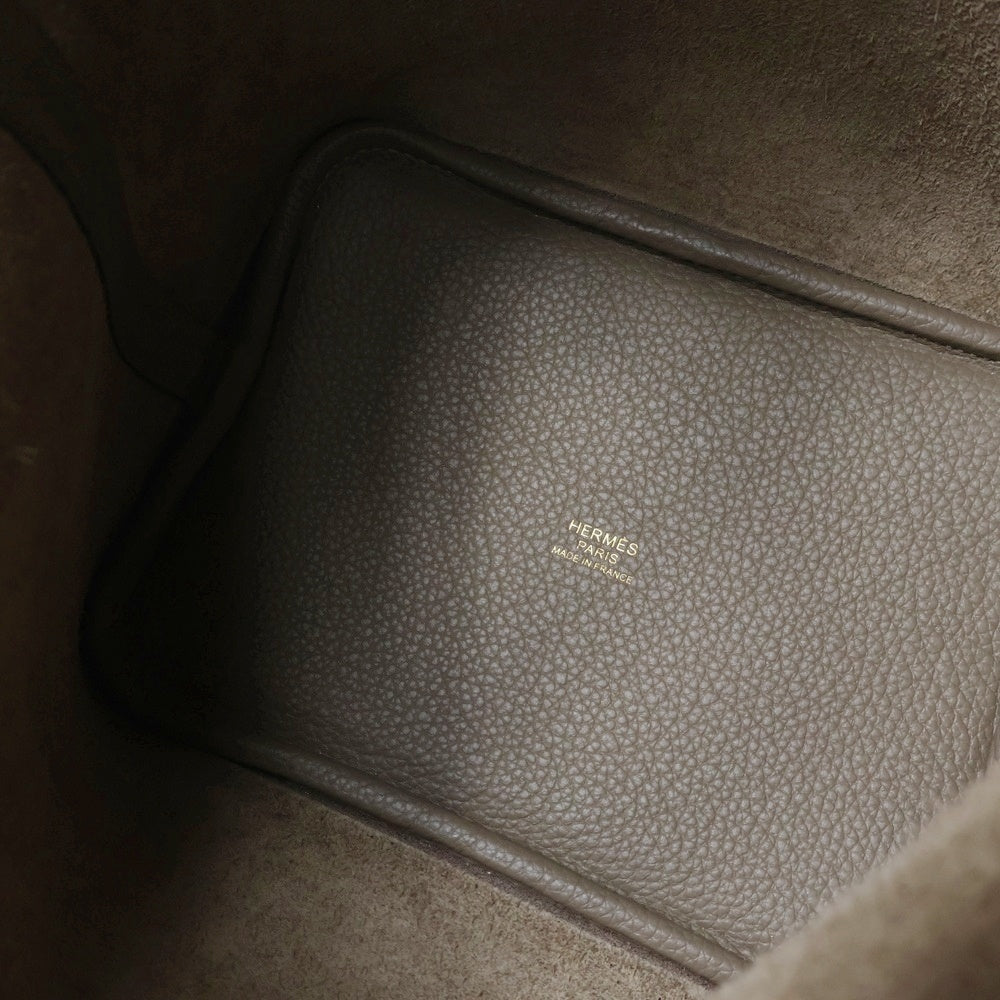 HERMES(エルメス) ピコタンロックPM トリヨンクレマンス ビスキュイ レザーハンドバッグ W刻印
