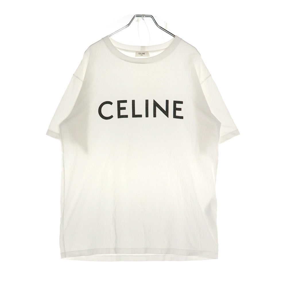 CELINE(セリーヌ) フロントロゴ ルーズ ショートスリーブ カットソー 半袖 Tシャツ ホワイト 2X681671Q
