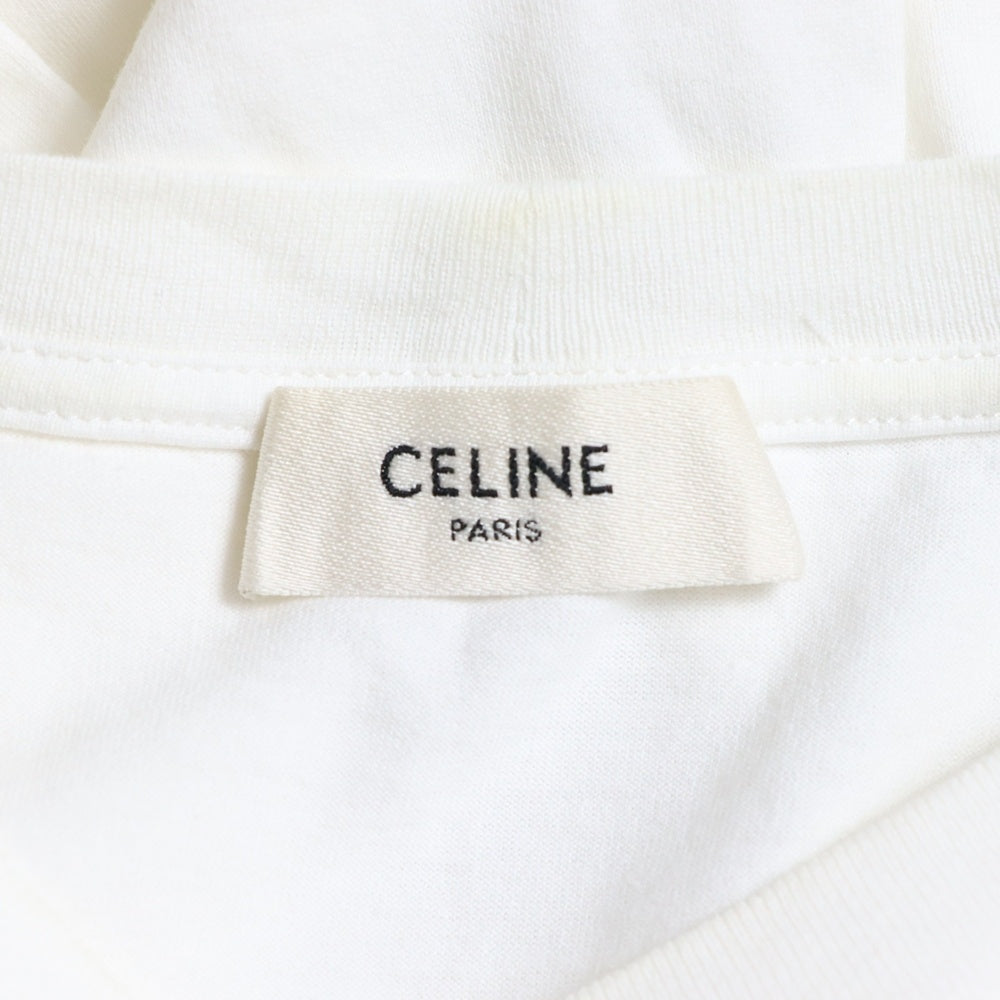 CELINE(セリーヌ) フロントロゴ ルーズ ショートスリーブ カットソー 半袖 Tシャツ ホワイト 2X681671Q