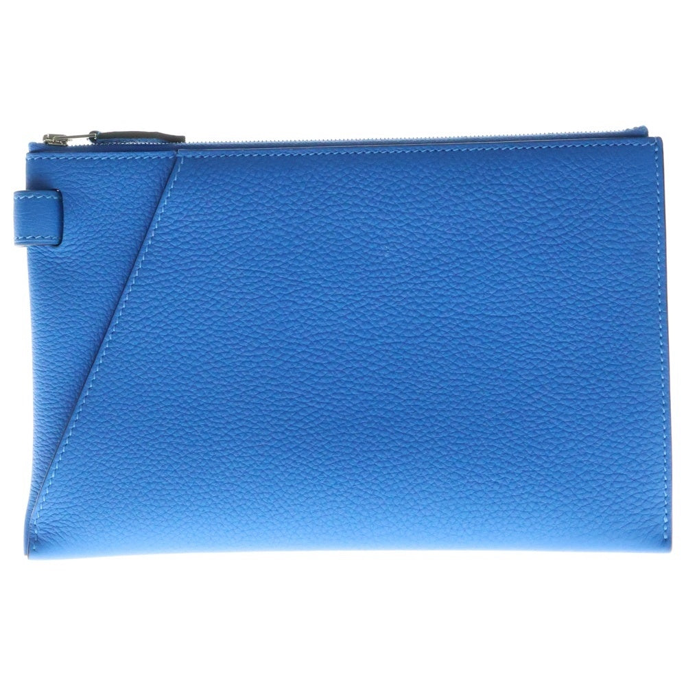 HERMES(エルメス) カバ ヴェルティージュ24 ブルー系 トゴ シルバー金具 U刻印 クラッチバッグ セカンドバッグ