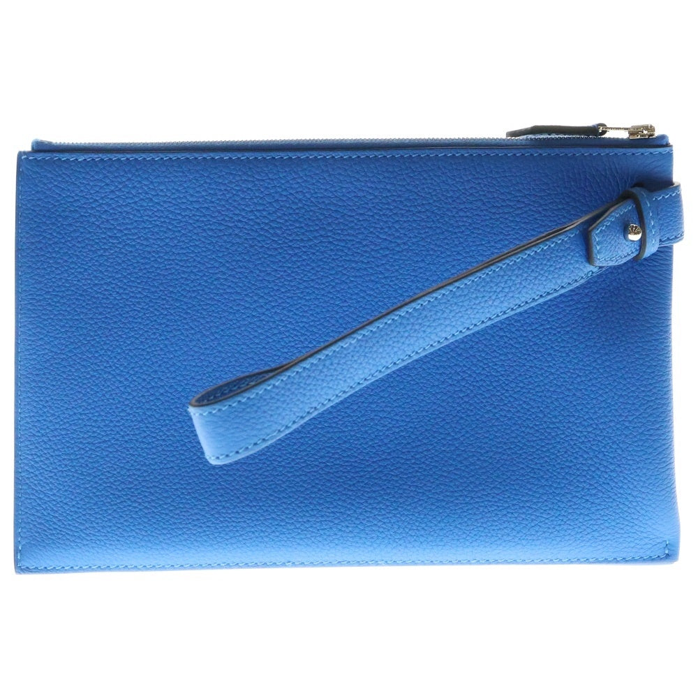 HERMES(エルメス) カバ ヴェルティージュ24 ブルー系 トゴ シルバー金具 U刻印 クラッチバッグ セカンドバッグ