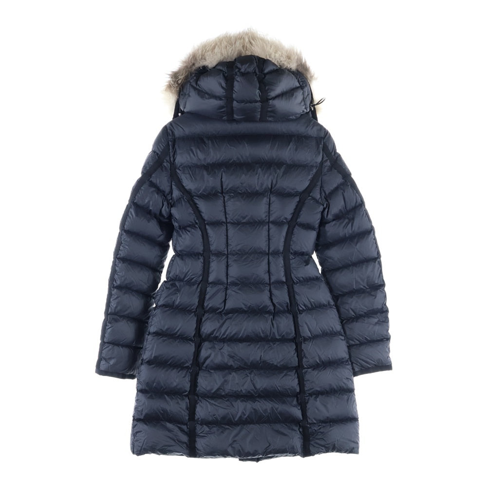 MONCLER(モンクレール) 21AW エルミンヌ ファーフーデッド ジップアップ ダウンジャケット コート ブラック レディース G20931C51601 53048