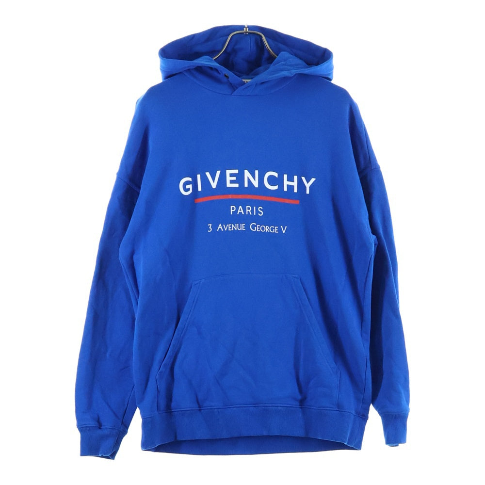 GIVENCHY(ジバンシィ) Blue Address Logo Hoodie BMJ05430AF ロゴ プルオーバーパーカー ブルー