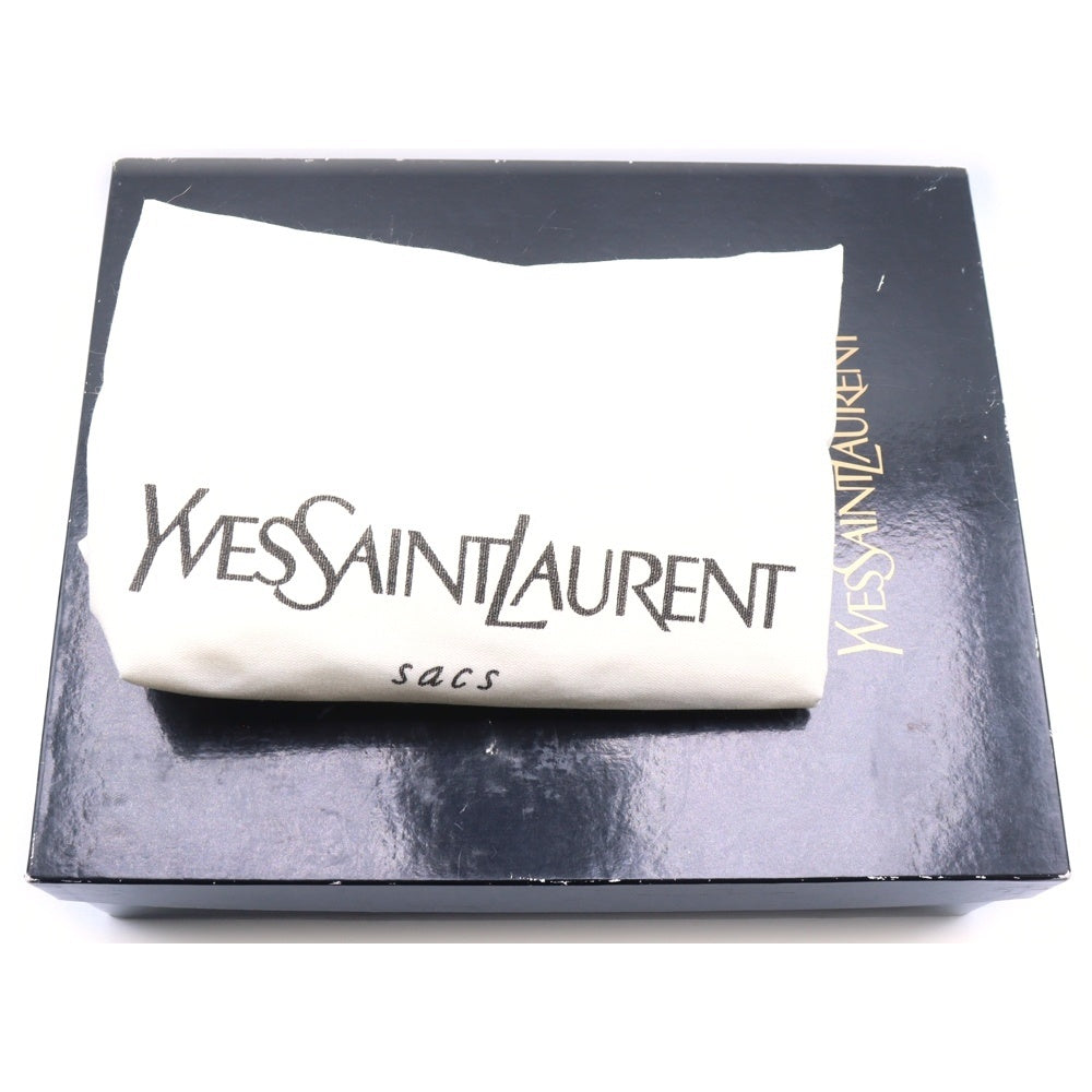 YVES SAINT LAURENT(イヴサンローラン) カサンドラ エンボスロゴ フラップ レザー ハンドバッグ ブラック レディース YS3339CH