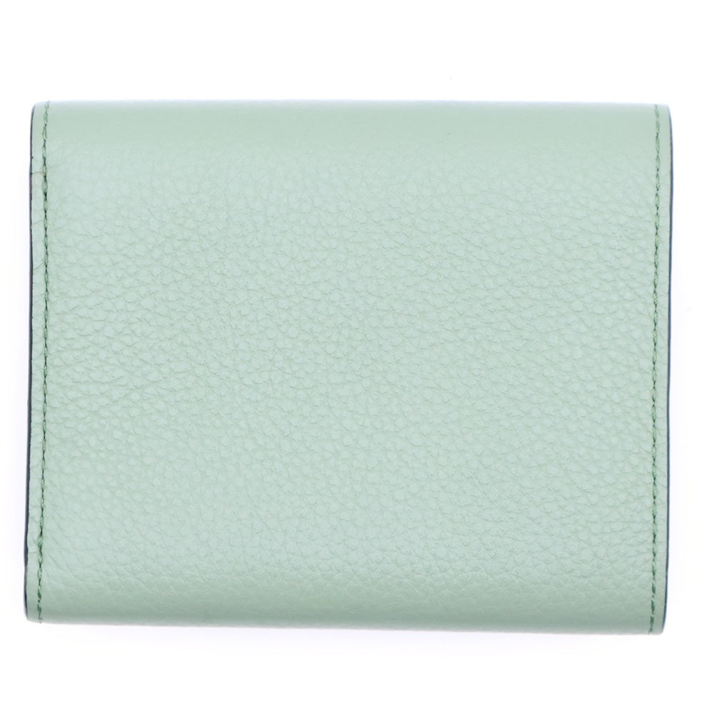 LOEWE(ロエベ) トライフォールド 三つ折り財布 グリーン×ブラウン レザー コンパクトウォレット