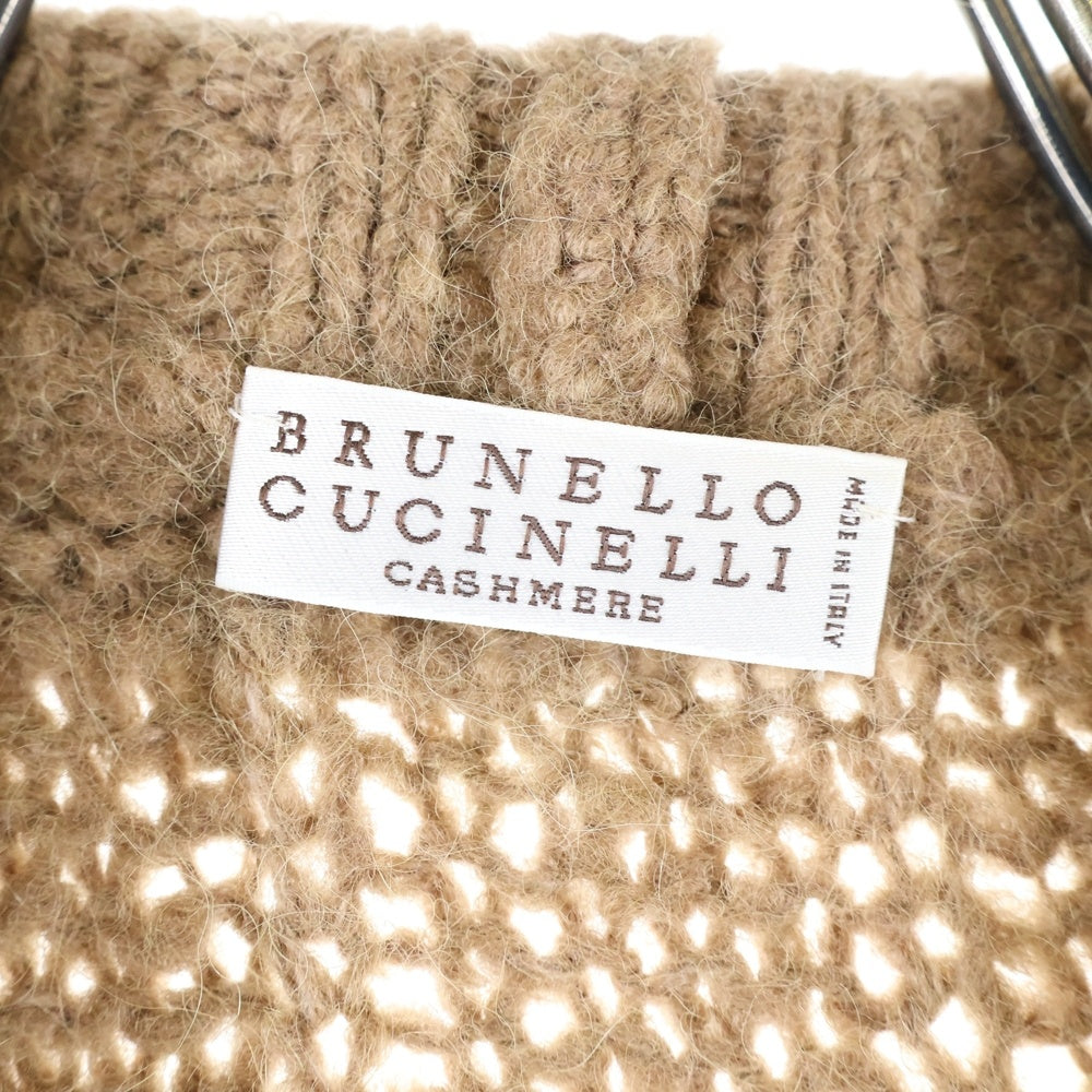 BRUNELLO CUCINELLI(ブルネロクチネリ) カシミヤ混 アルパカウール ローゲージ ニット カーディガン ブラウン