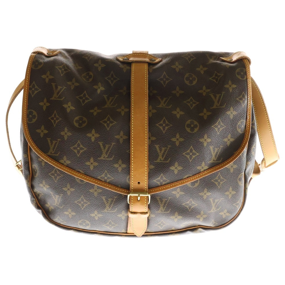 LOUIS VUITTON(ルイヴィトン) ソミュール35 モノグラム PVC レザー ショルダー メッセンジャーバッグ ゴールド金具 ブラウン M42254