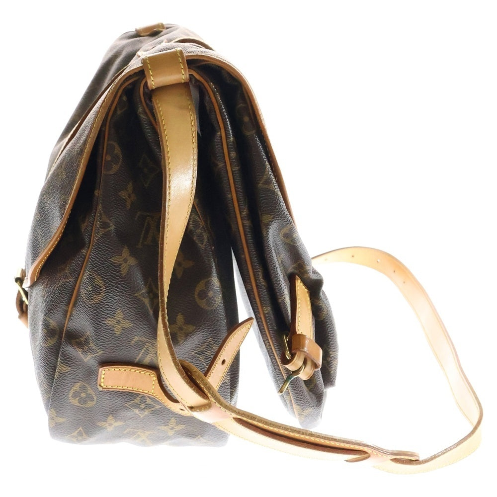 LOUIS VUITTON(ルイヴィトン) ソミュール35 モノグラム PVC レザー ショルダー メッセンジャーバッグ ゴールド金具 ブラウン M42254