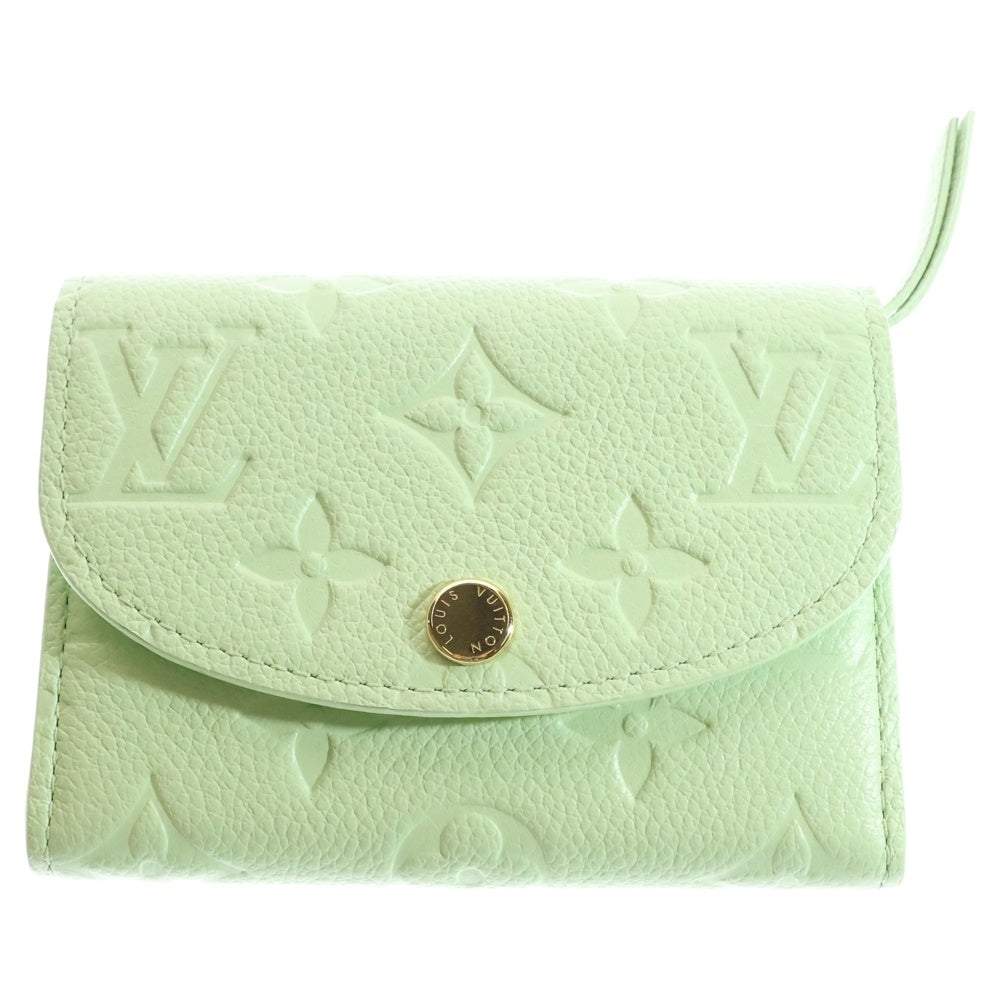 LOUIS VUITTON(ルイヴィトン) LV×TM ポルトモネロザリ グリーンティー コンパクトウォレット 三つ折り財布 コインケース ライトグリーン ゴールド金具 レザー M14084