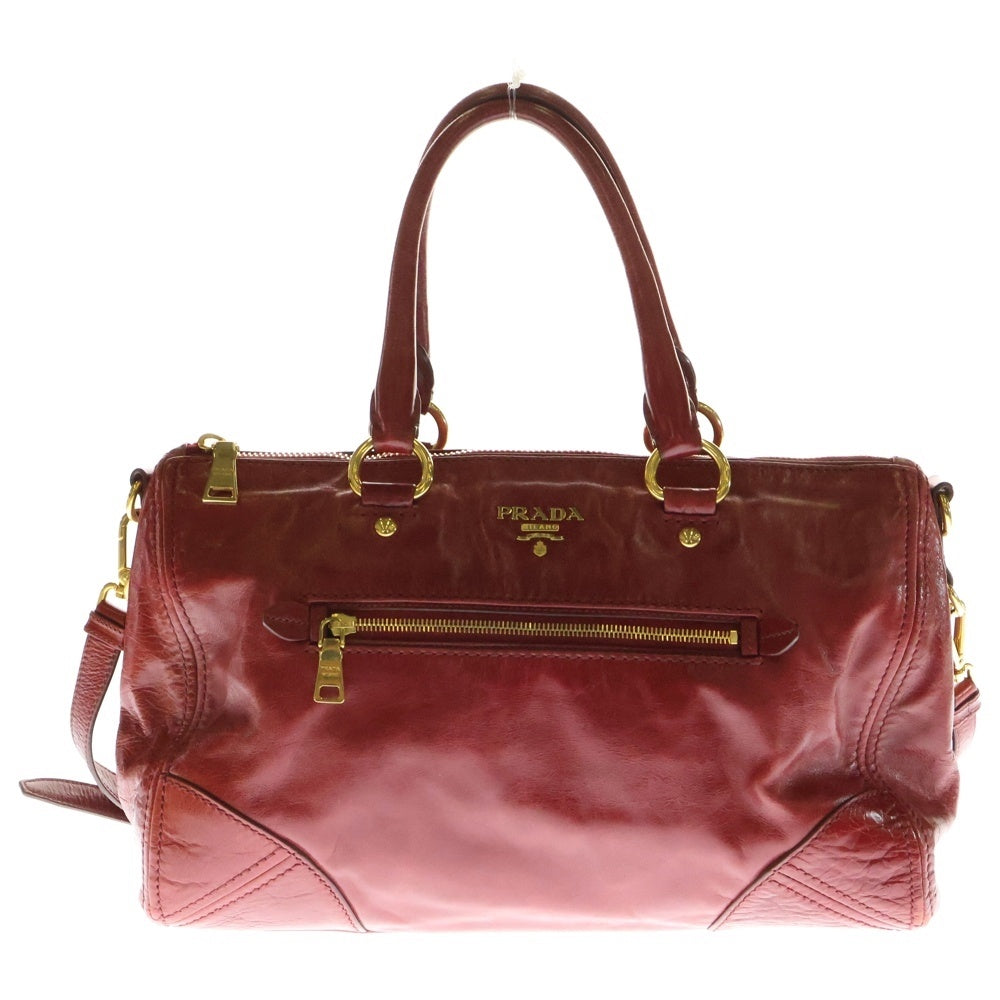 PRADA(プラダ) 2wayハンドバッグ ショルダーバッグ レッド レザー BN2324