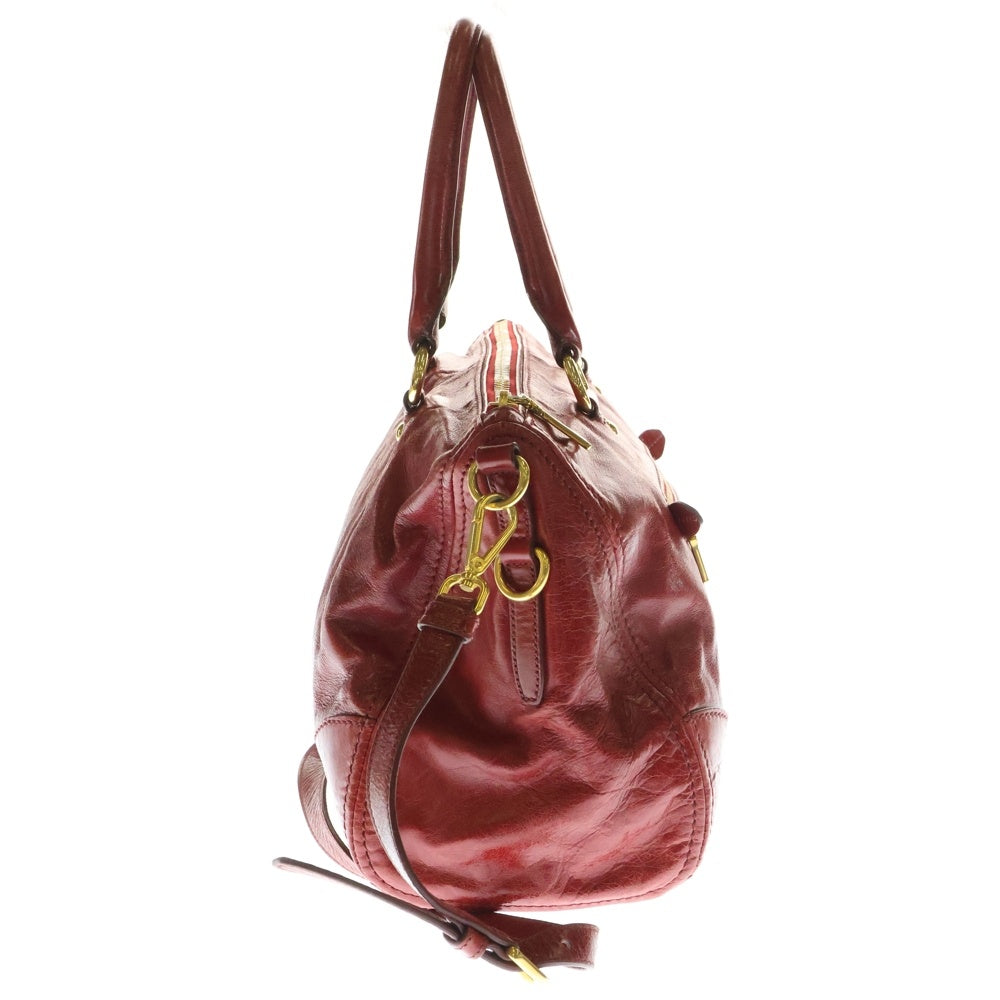 PRADA(プラダ) 2wayハンドバッグ ショルダーバッグ レッド レザー BN2324