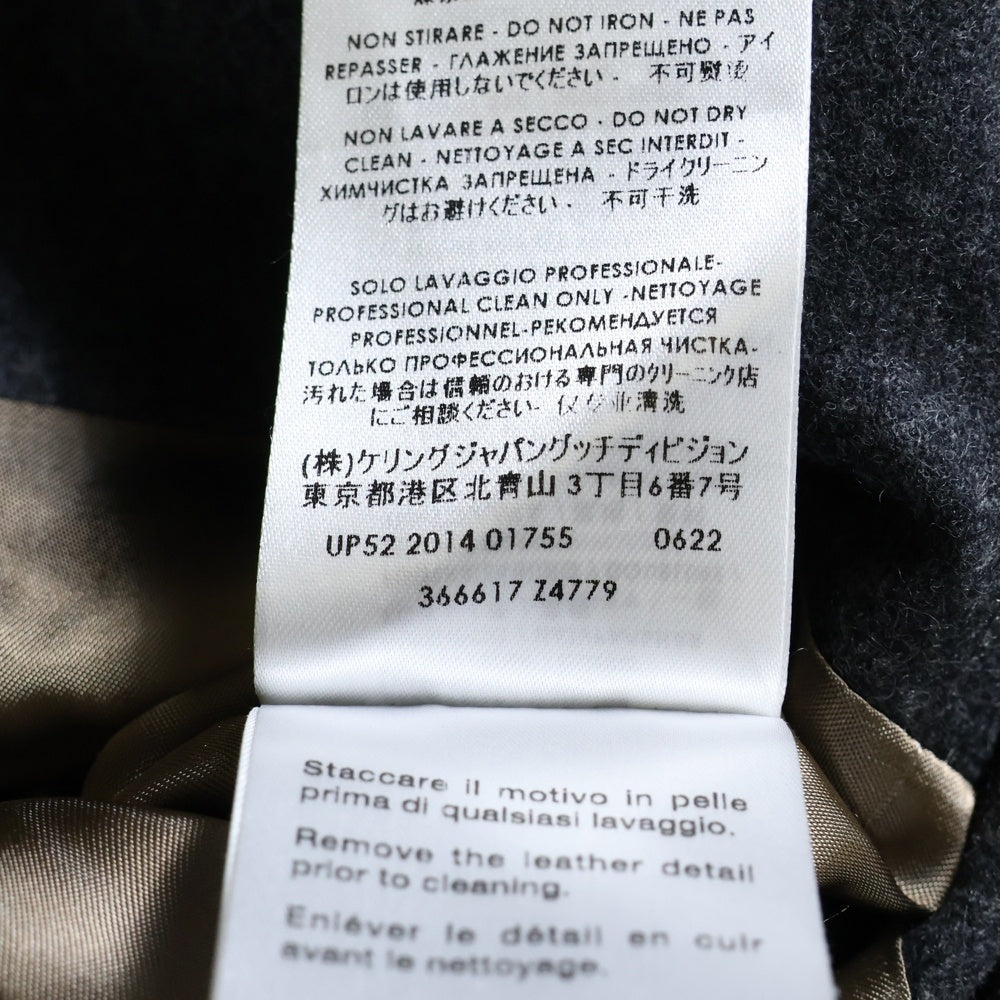GUCCI(グッチ) レザー切り替え コットンナイロン トレンチ ジャケット ショート コート ブラウン 366617