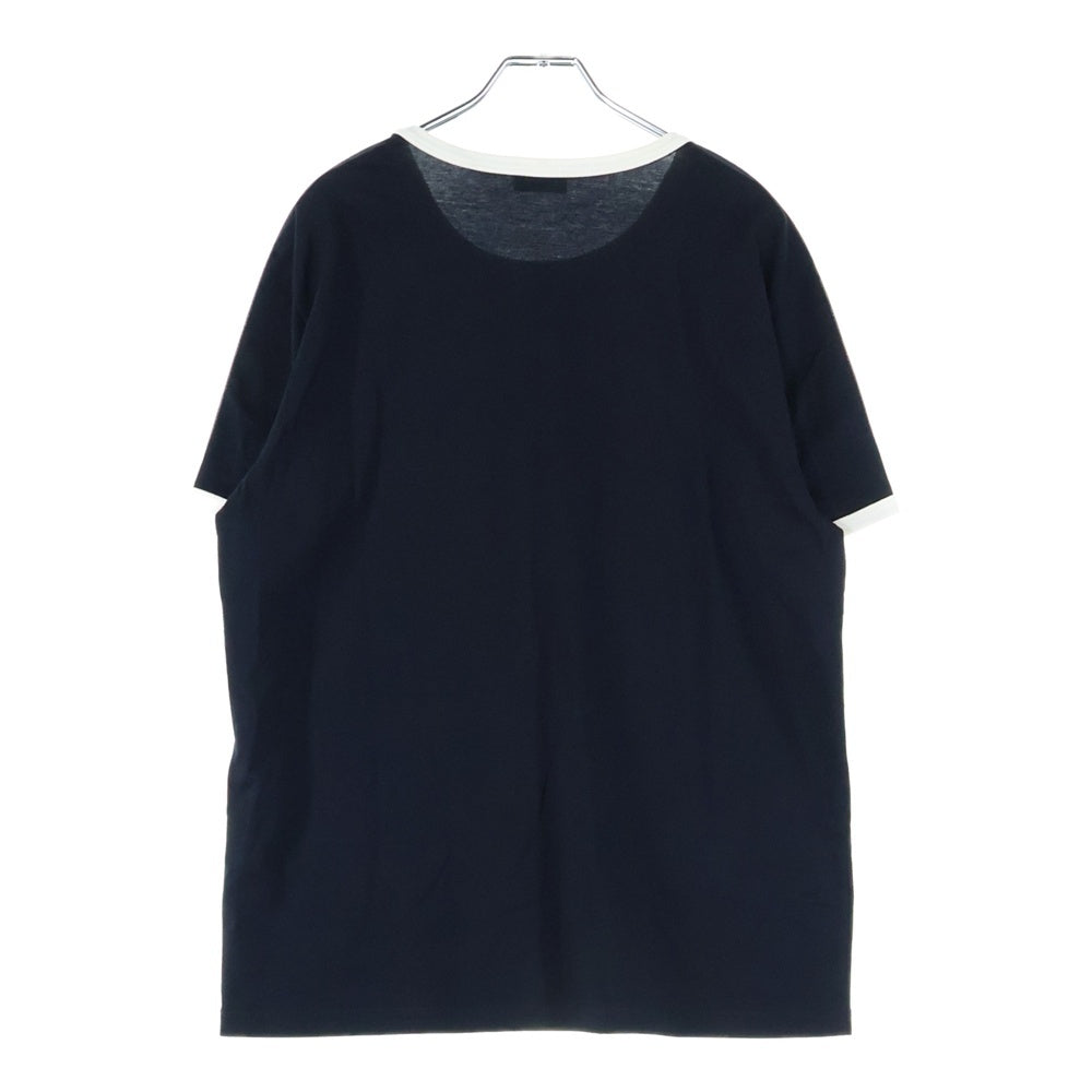 CELINE(セリーヌ) ロゴ刺繍 サイドライン コットンジャージー クルーネック 半袖Tシャツ カットソー ブラック 2X15N671Q.38LC
