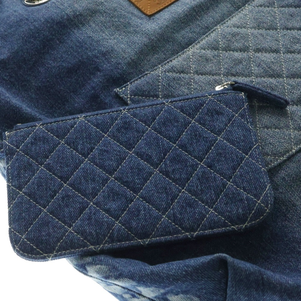 CHANEL(シャネル) ココマーク デニムチェーントートバッグ ハンドバッグ インディゴブルー デニム シルバー金具 AS0480
