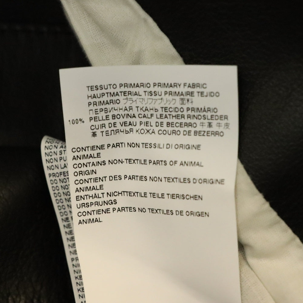 MM6 Maison Margiela(エムエムシックスメゾンマルジェラ) 22AW 八の字 カウレザー シングル ライダースジャケット ブラック S62AN0067 SY1548