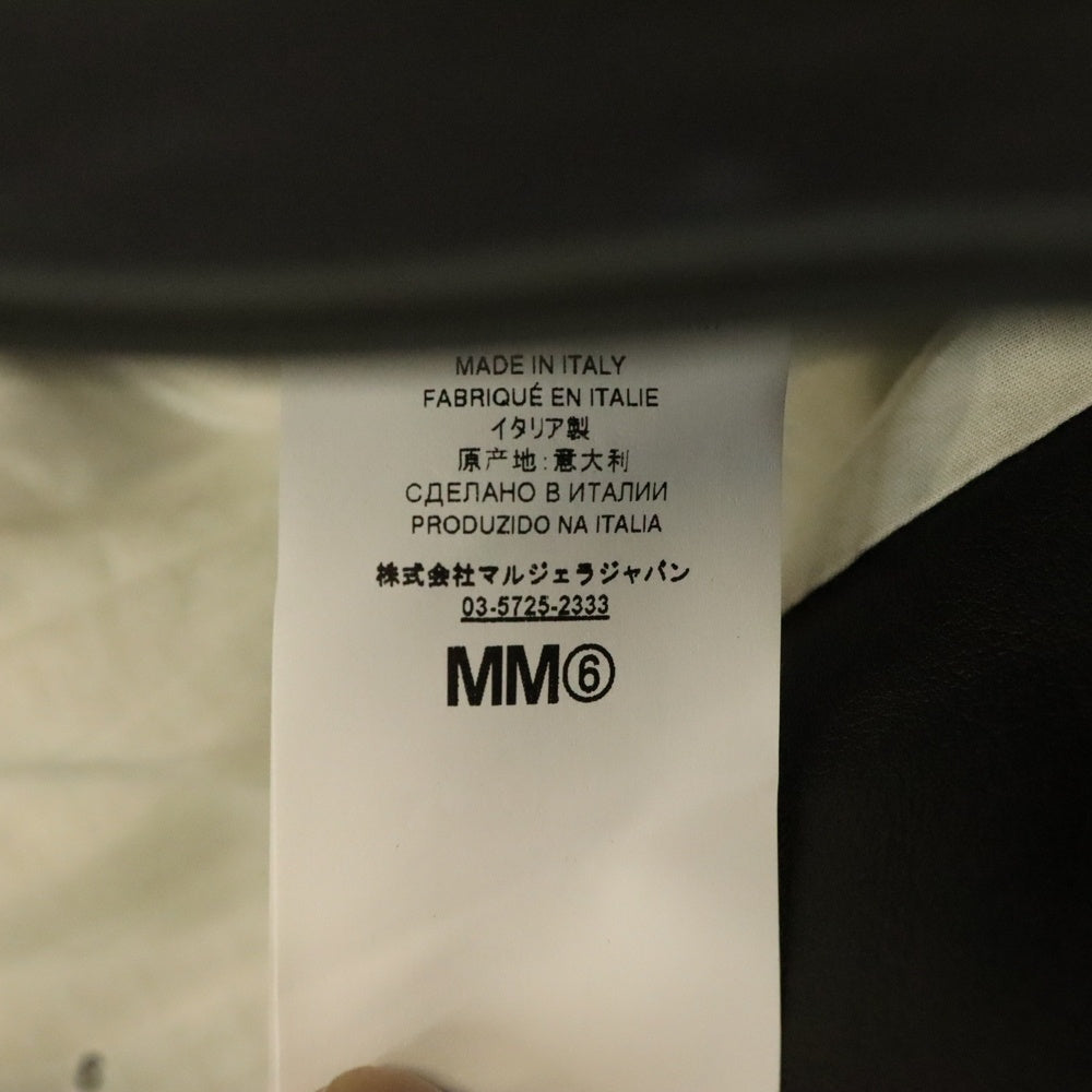 MM6 Maison Margiela(エムエムシックスメゾンマルジェラ) 22AW 八の字 カウレザー シングル ライダースジャケット ブラック S62AN0067 SY1548