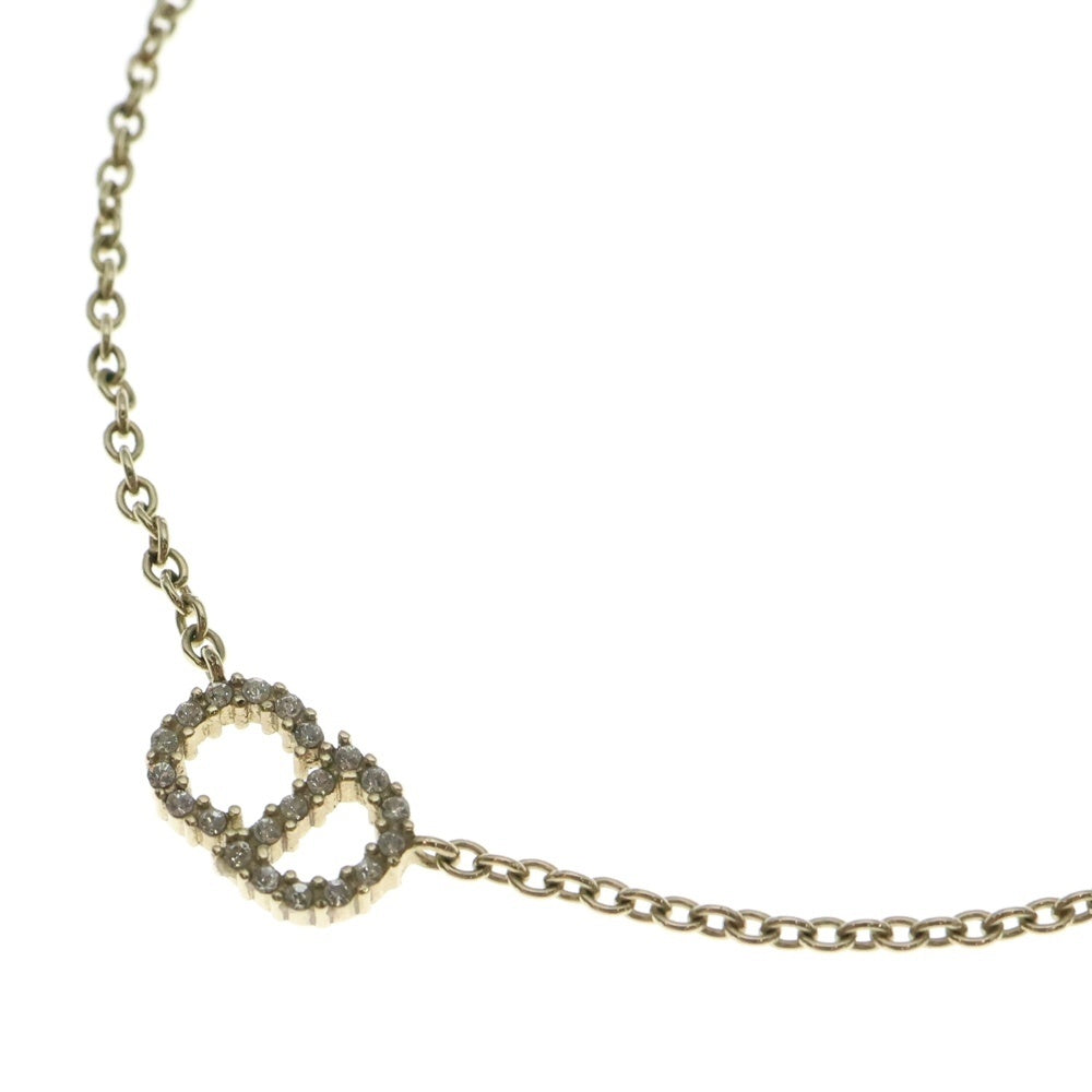 良品 ディオール Dior CDロゴ ネックレス ラインストーン ゴールド CD Christian Dior(クリスチャンディオール) CDロゴ ラインストーン