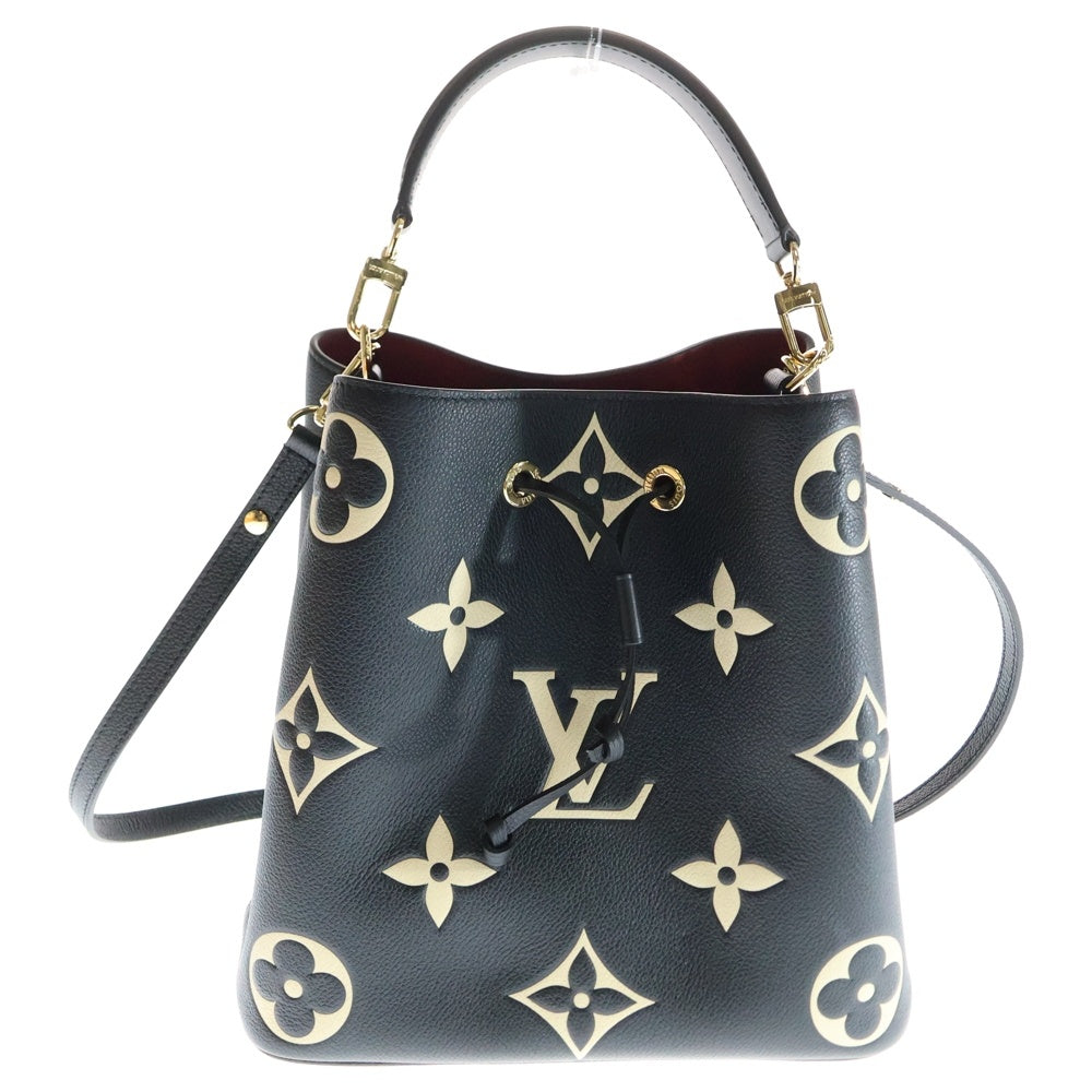 LOUIS VUITTON(ルイヴィトン) モノグラムアンプラント ネオノエMM バイカラー 2WAY ポーチ付レザーハンドバッグ ショルダーバッグ ブラック/ベージュ レディース M45497