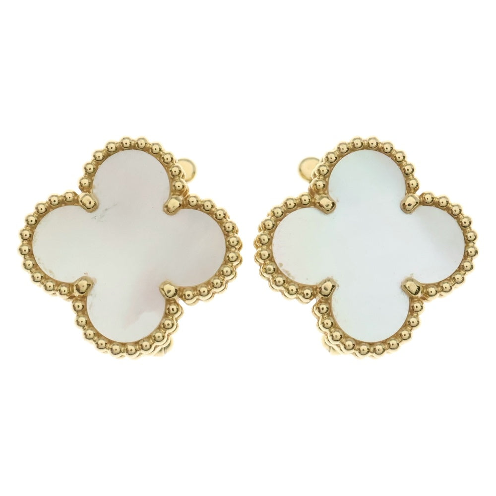 Van Cleef & Arpels(ヴァンクリーフアンドアーペル) ヴィンテージアルハンブラ マザーオブパール ピアス K18YG イエローゴールド/ホワイト VCARA44100