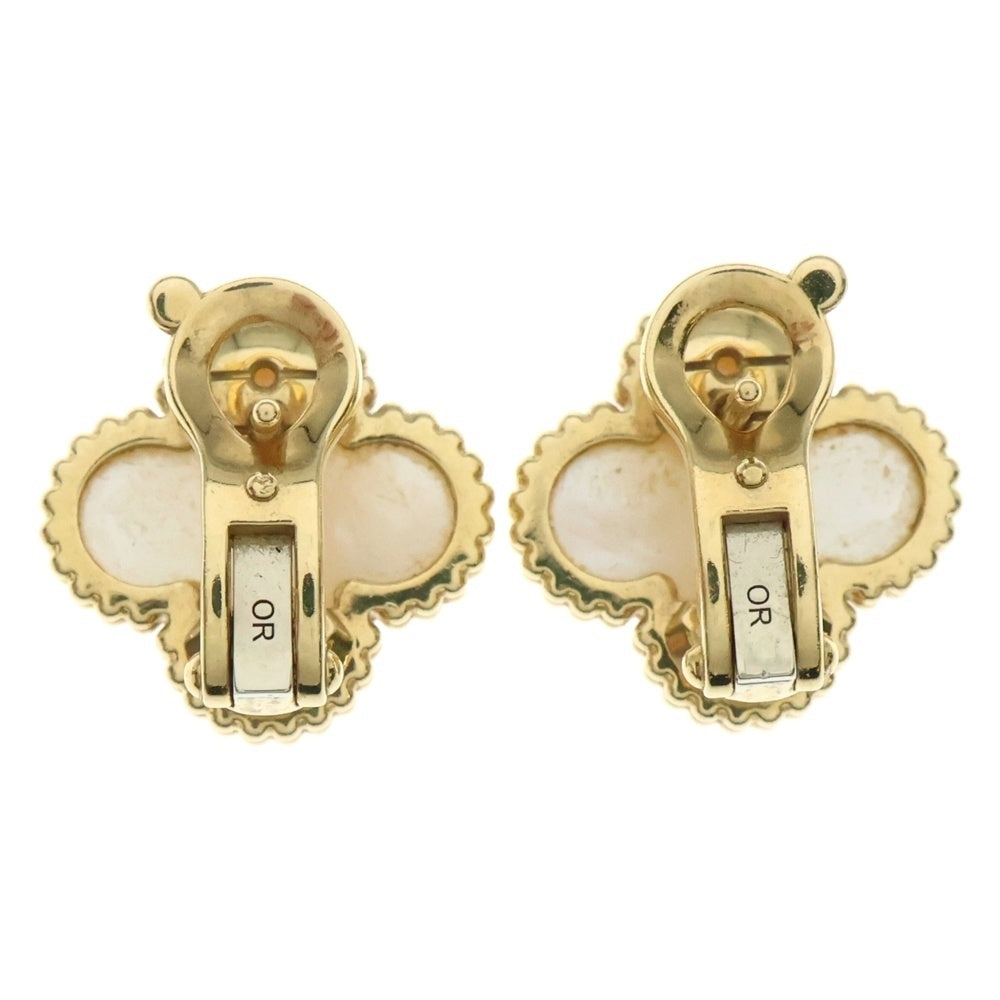 Van Cleef & Arpels(ヴァンクリーフアンドアーペル) ヴィンテージアルハンブラ マザーオブパール ピアス K18YG イエローゴールド/ホワイト VCARA44100