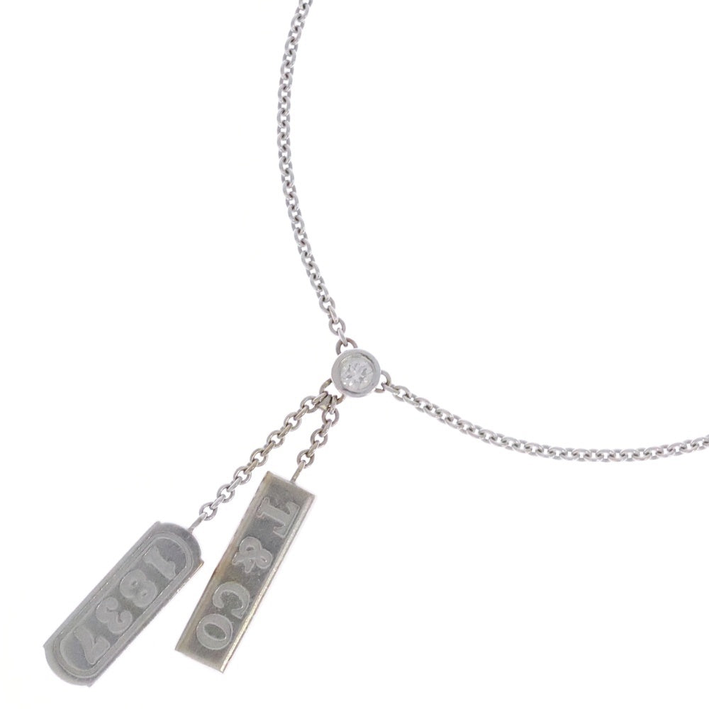 TIFFANY&Co(ティファニー) 1837 ダブルバー ドロップ ダイヤ チェーン ネックレス K18WG ホワイトゴールド