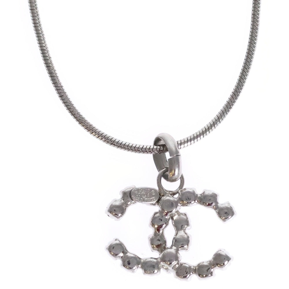 CHANEL(シャネル) ココマーク ラインストーンネックレス ペンダント スネークチェーン シルバー 00A