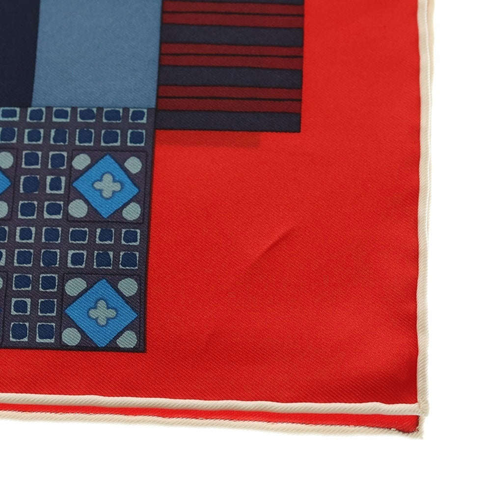 HERMES(エルメス) カレ90 L Art du Sarasa 更紗のアート スカーフ レッド×ブルー シルク