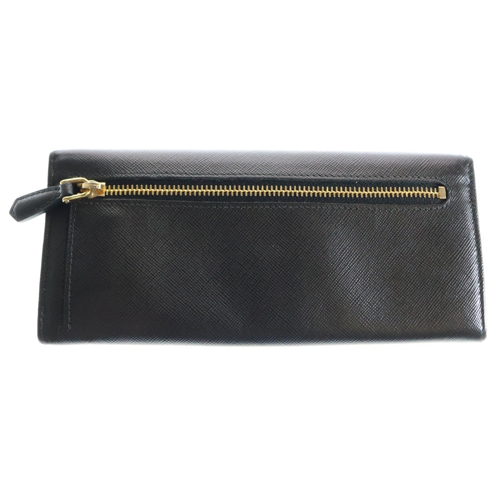 PRADA(プラダ) サフィアーノ ラウンドファスナー長財布 ロングウォレット カードケース ネロ ブラック ゴールド金具 レザー 1MH132