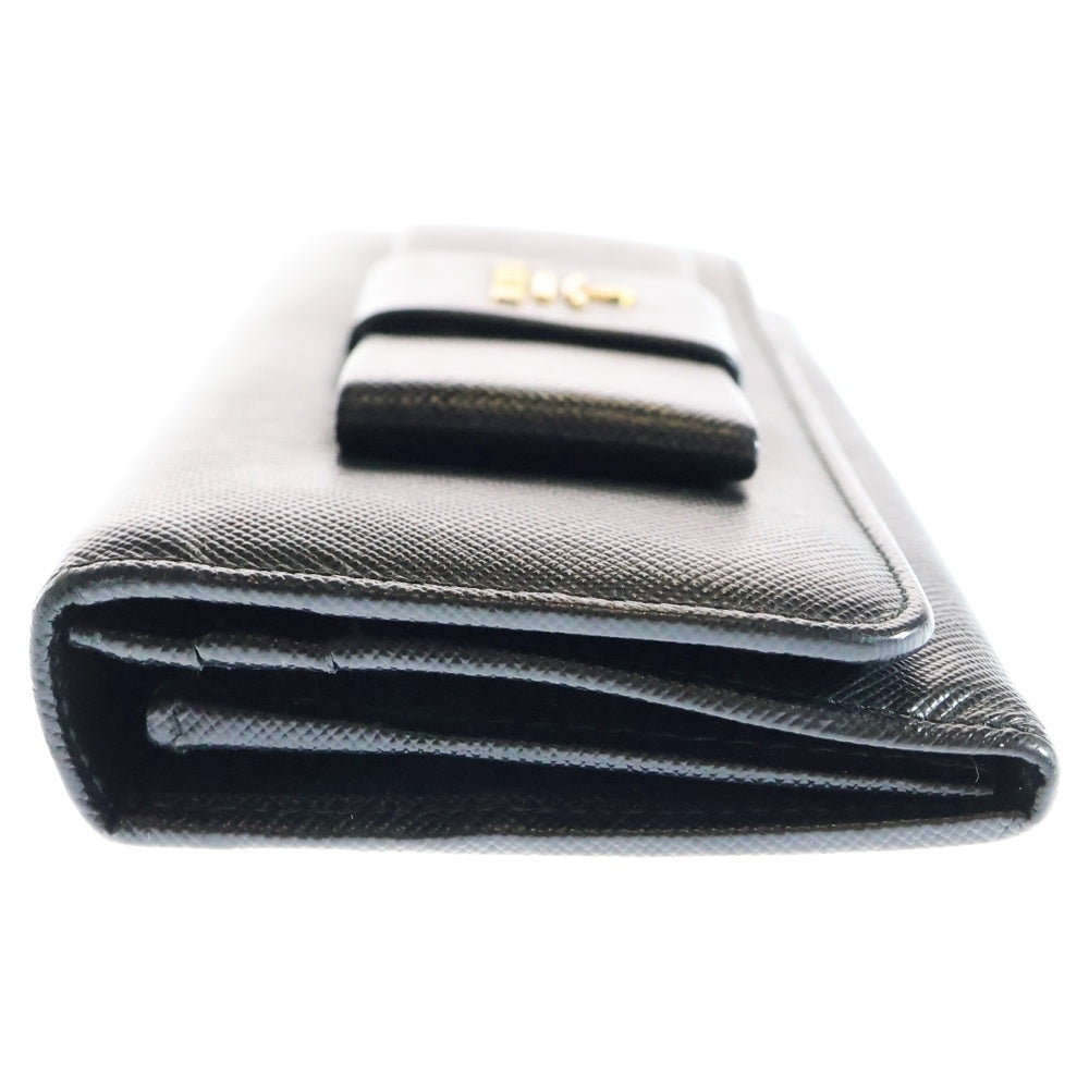 PRADA(プラダ) サフィアーノ ラウンドファスナー長財布 ロングウォレット カードケース ネロ ブラック ゴールド金具 レザー 1MH132