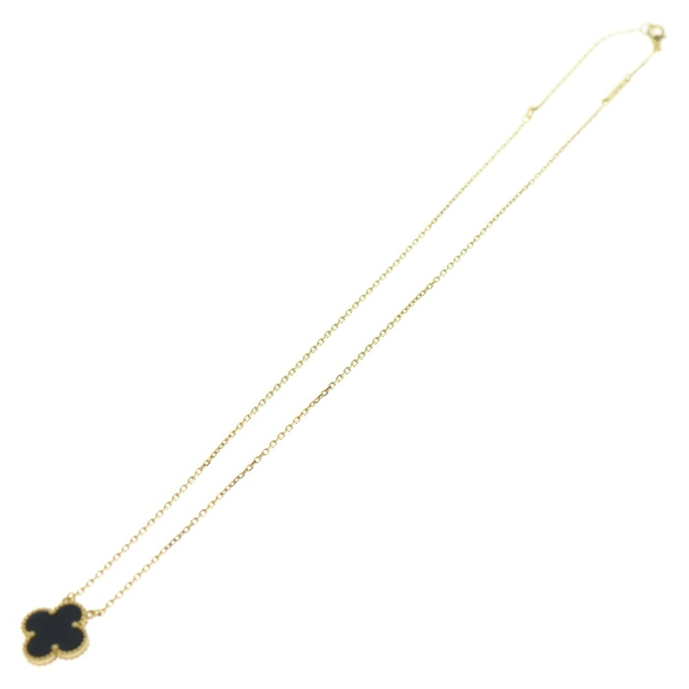 Van Cleef & Arpels(ヴァンクリーフアンドアーペル) ヴィンテージ アルハンブラ オニキス ネックレス ペンダント K18 Au750 YG イエローゴールド