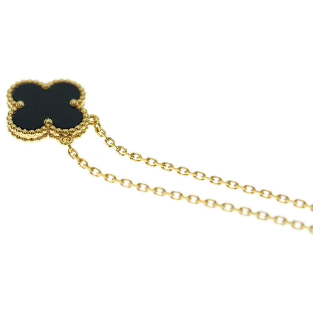 Van Cleef & Arpels(ヴァンクリーフアンドアーペル) ヴィンテージ アルハンブラ オニキス ネックレス ペンダント K18 Au750 YG イエローゴールド