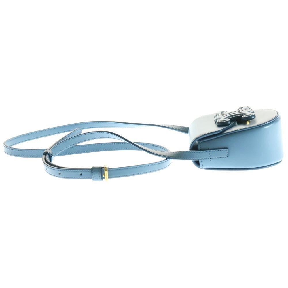 CELINE(セリーヌ) トリオンフ ミニ ブザス ショルダーバッグ ショルダーポシェット ミニバッグ ブルー カーフレザー